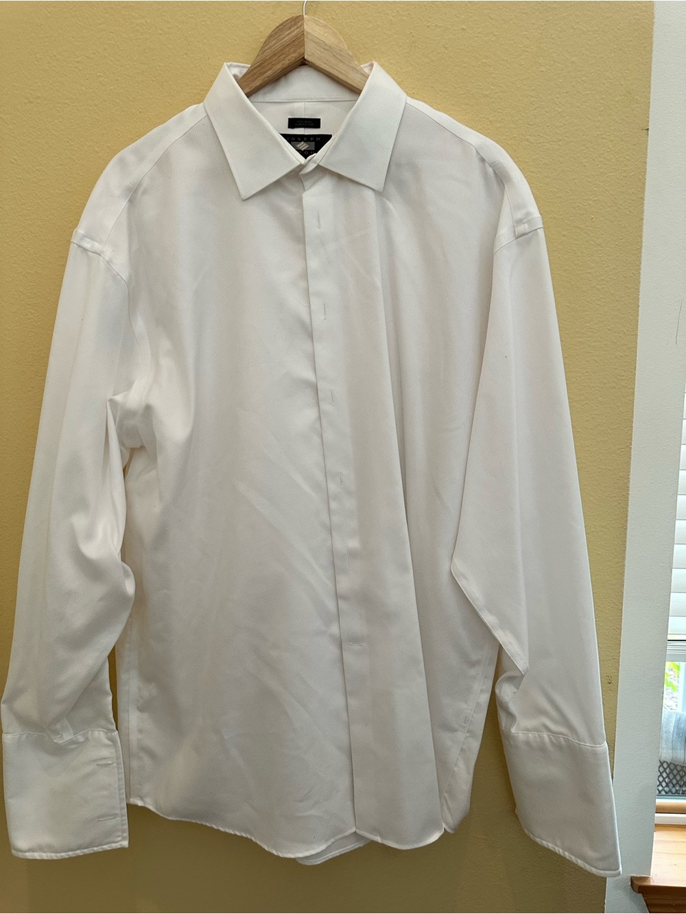 Joseph Abboud White Hidden-Placket Dress Shirt